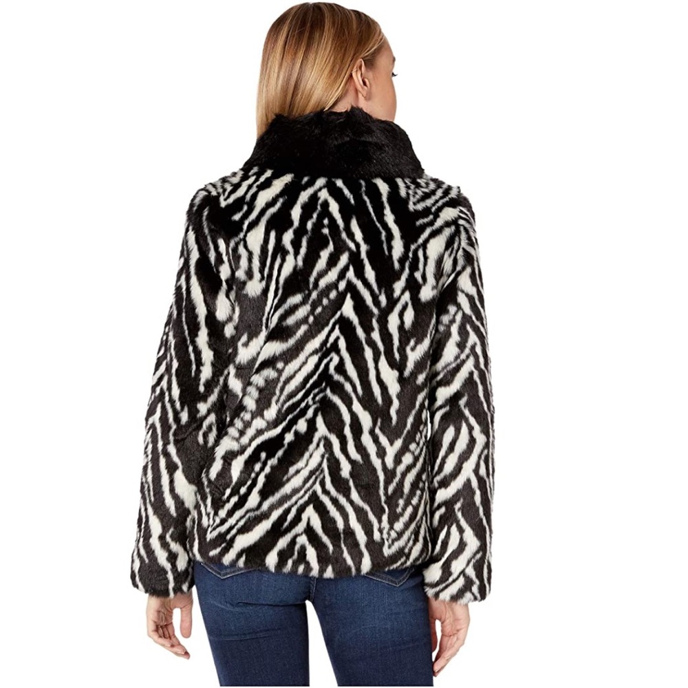 Sam Edelman Zebra Stripe Faux Fur Jacket - Picture 4 of 15